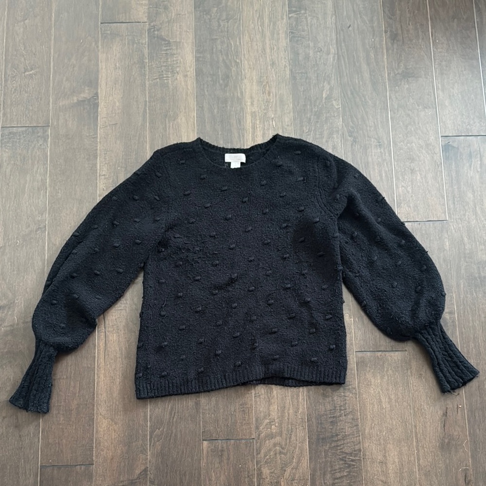 Rachel Parcell balloon sleeve Black Sweater